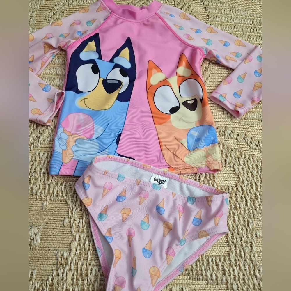 Lucy Pink and Blue Kids Swim Rashguard - Picture 4 of 7